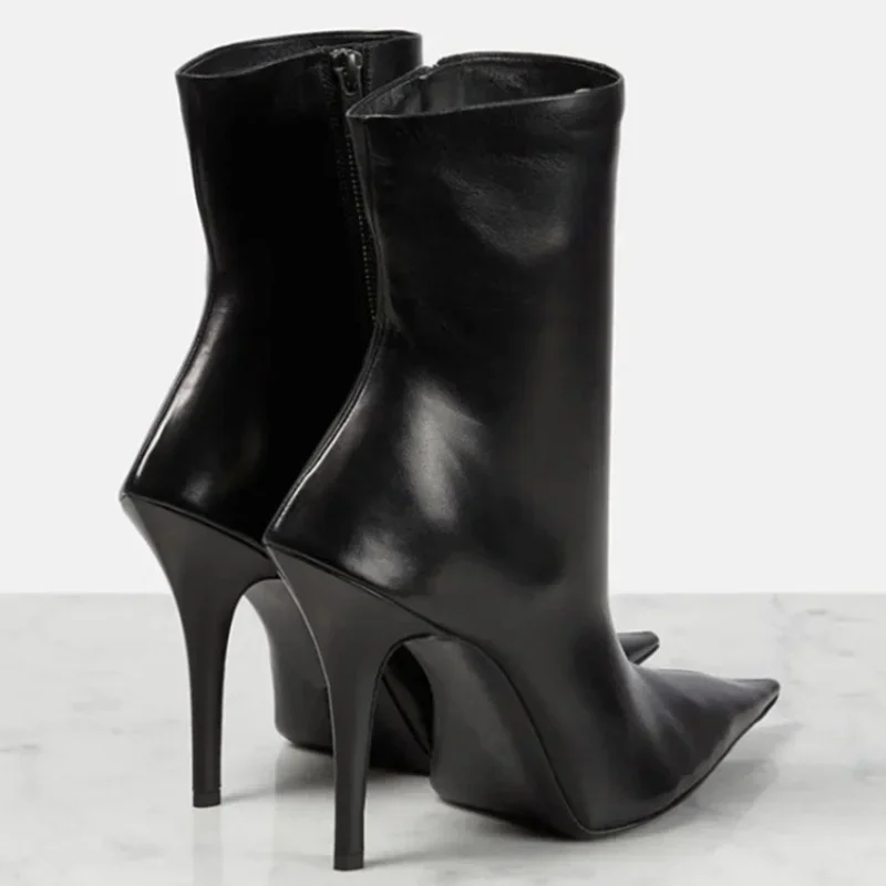 Современные сапоги до колена с острым носком и боковой молнией пикантные модные