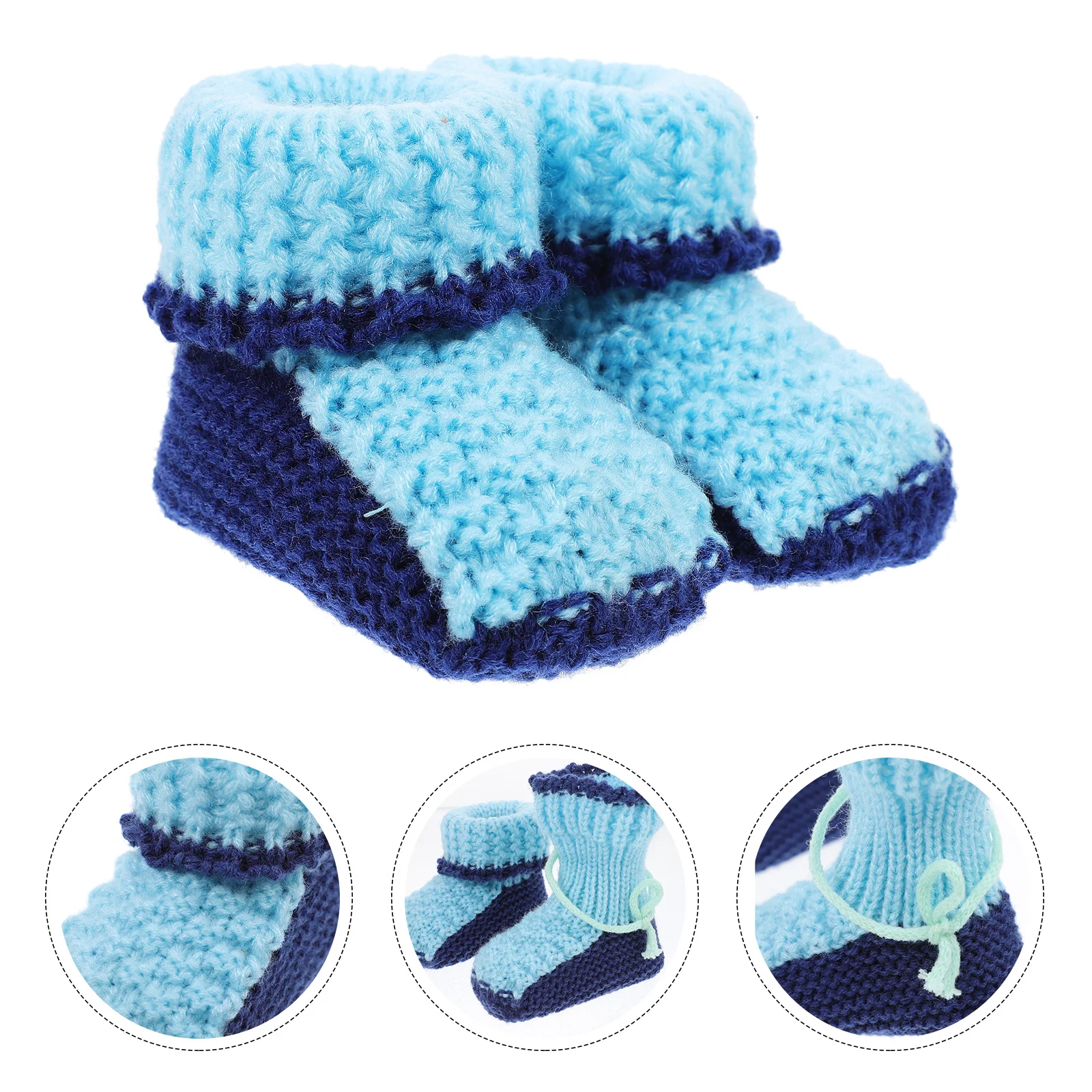 

1 Pair Woolen Yarn Handmade Crochet Booties Baby Knitting Shoes Infant Crochet Shoes