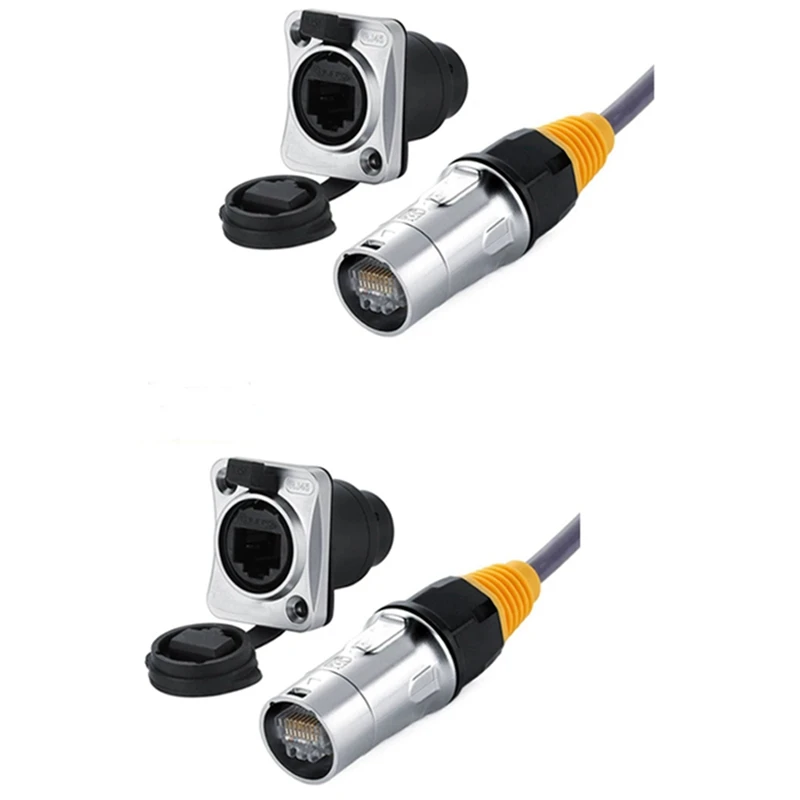 

2X IP67 Network RJ45 Waterproof Connectors / Ethernet RJ45 Waterproof Plug + Waterproof Socket For Outdoor Ethernet