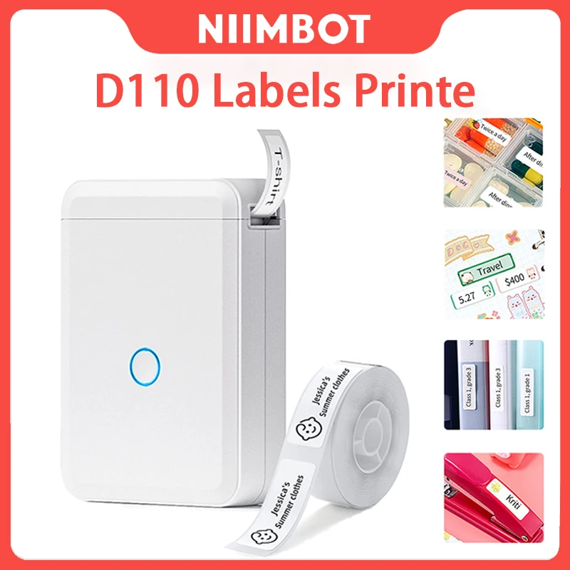 Миниатюрный термопринтер NIIMBOT D110, портативный беспроводной УФ ...