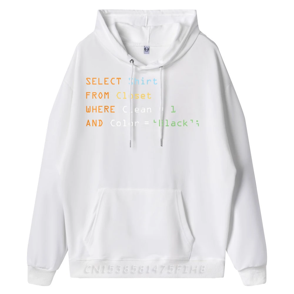 Забавный код программирования Компьютерный программист SQL База данных Мужские