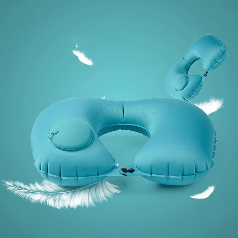 

Portable U-Shaped Inflatable Neck Pillow For Aircraft Car Support Travel Pillow Outdoors Pillow To Relieve Cervical Head Pi N5H4