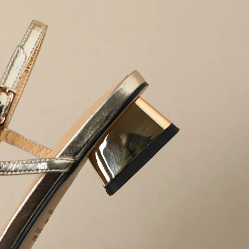 ZVQ Woman Fashion Sandals Genuine Leather Upper Open Toe Brand Summer Shoes Back Strap Square Low Heel Ladies Party Footwear