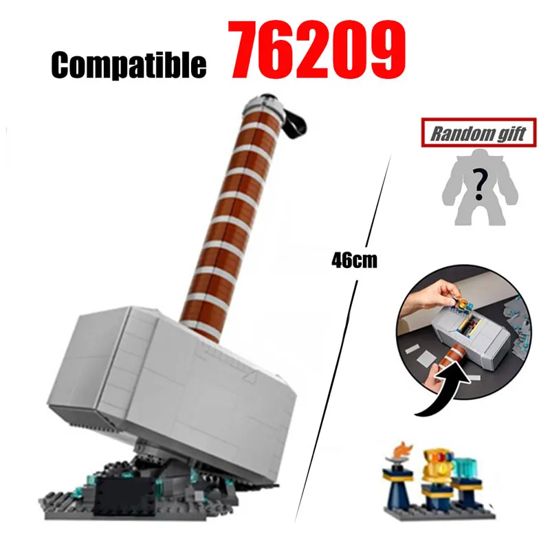 

Compatible 76209 Thor Hammer Marvel Avengers Super Heroes Weapon Building Block Toy Infinity Glove Gauntlet Mjolnir Bricks Gifts