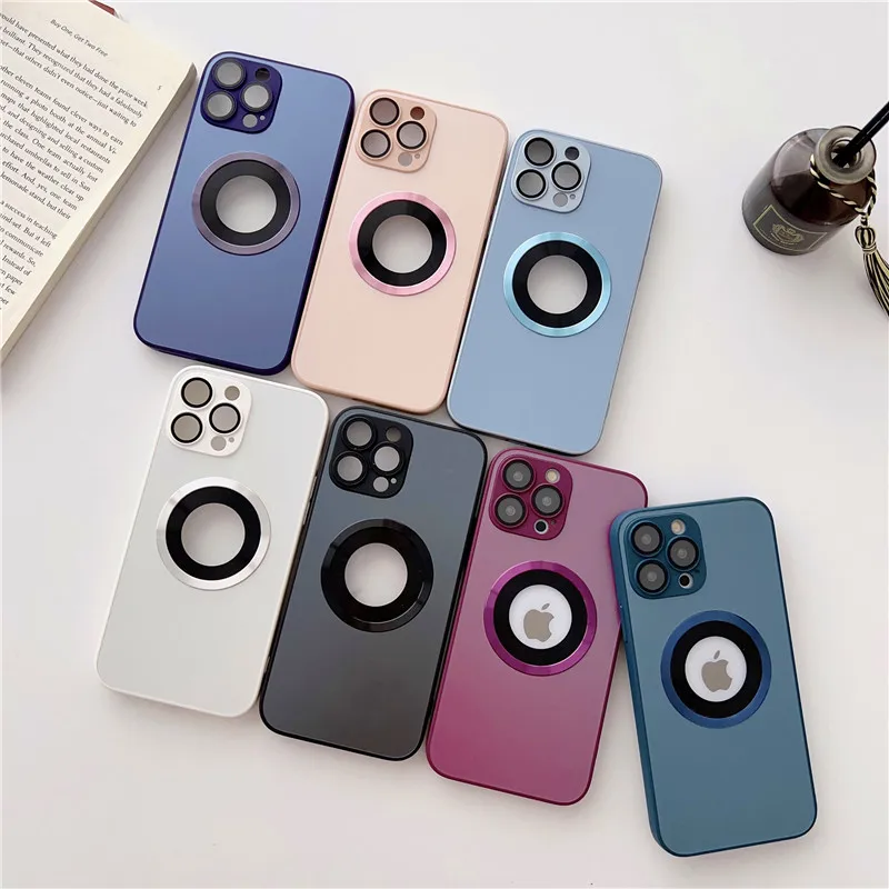Роскошный стеклянный чехол AG для iPhone 14 Pro Max, матовая крышка для объектива камеры, чехол для телефона Magsafe Magnetic 13 12 Pro Max, силиконовые чехлы