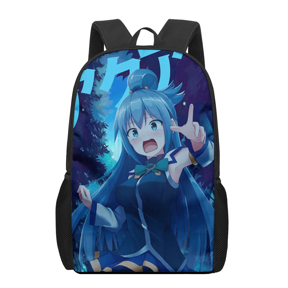 anime aqua konosuba Kids School Bags 3D Printed Book Bag Men 16 Inch Backpack For Teen Boys Kindergarten Bagpack Children Mochil