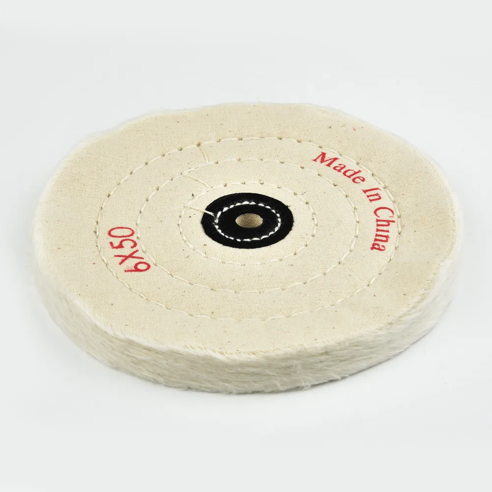 

Buffing 1/2" Polishing wheel Grinding Disc Thickness Accessory Gadget 6'' Cloth Arbor Buffer Grinder White Pad
