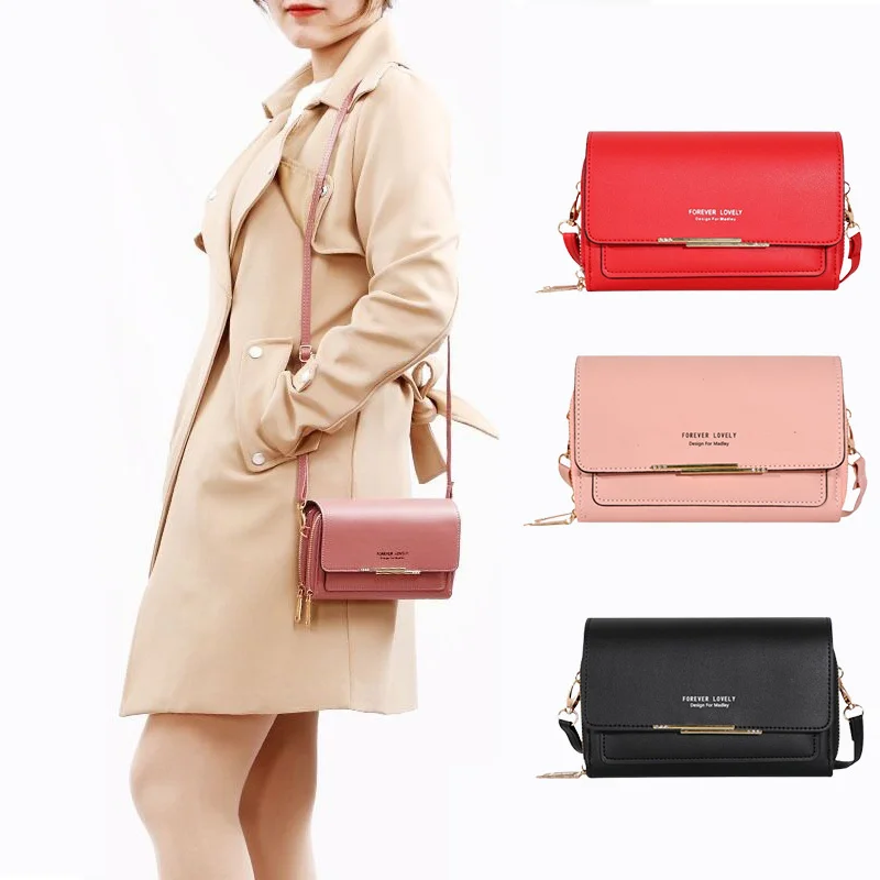 

New Women Pu Leather Handbags Female Multifunctional Large Capacity Shoulder Bags Crossbody Bags for Ladies Phone Purse