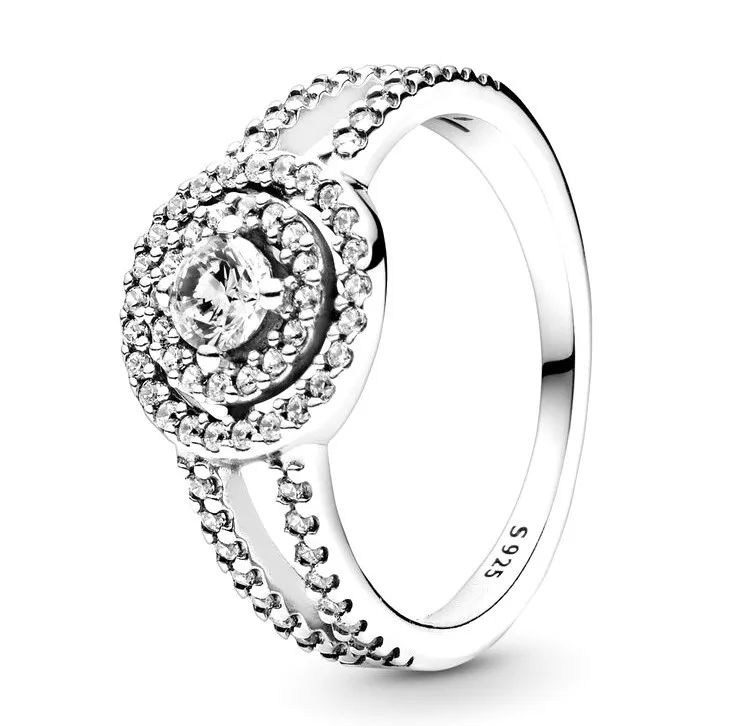 

Original Moments Sparkling Halo With Crystal Ring For Women 925 Sterling Silver Wedding Gift Fashion Jewelry