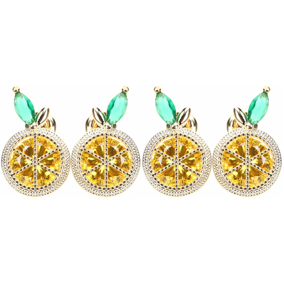 

2 Pairs Lovely Ear Studs Lemon Slice Shape Ear Drops Novel Ear Accessories