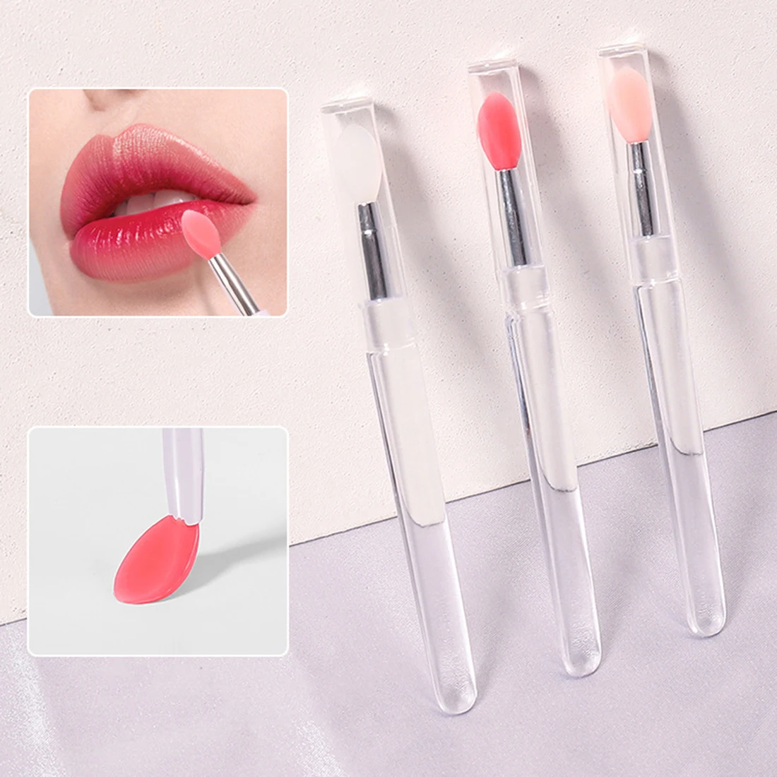 

Портативная силиконовая кисть для губ с крышкой, мягкий Многофункциональный аппликатор для бальзама для губ, помада, блеск для губ, тени для...