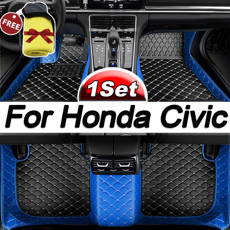 

Car Floor Mats For Honda Civic 2015 2014 2013 2012 Auto Decoration Leather Carpets Accessories Styling Parts Protect Waterproof