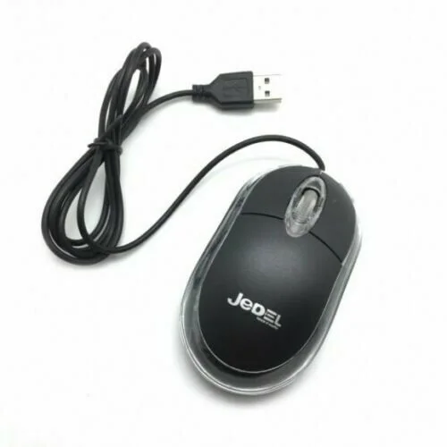 

WIRED USB OPTICAL MOUSE FOR PC LAPTOP MAC COMPUTER SCROLL WHEEL RED LED BLACK