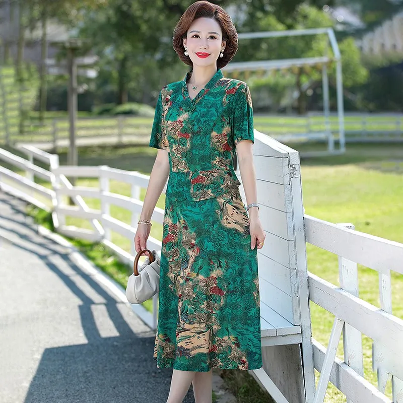 

Женское винтажное пляжное платье-миди с коротким рукавом и V-образным вырезом