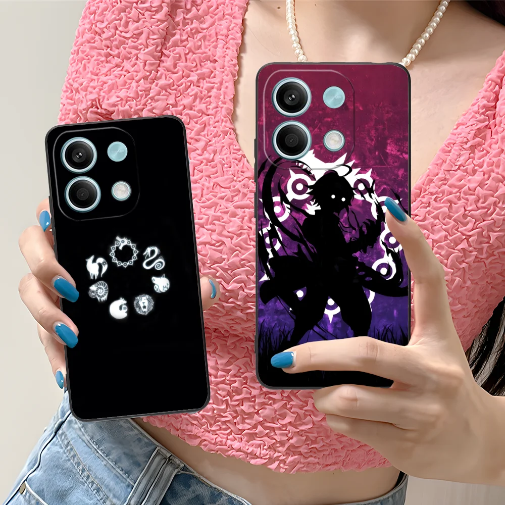 Чехол для телефона Семь смертных грехов Xiaomi Redmi Note 13 12 11 10 9 8 7 6 S A Pro Lite Plus 5G черный