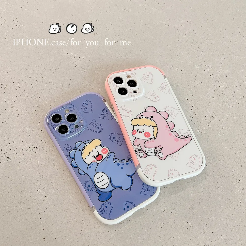 

Cartoon couple color contrast border Soft Shell For iphone 11 12 13 Pro Max XS X XR SE 2022 Cases Cover