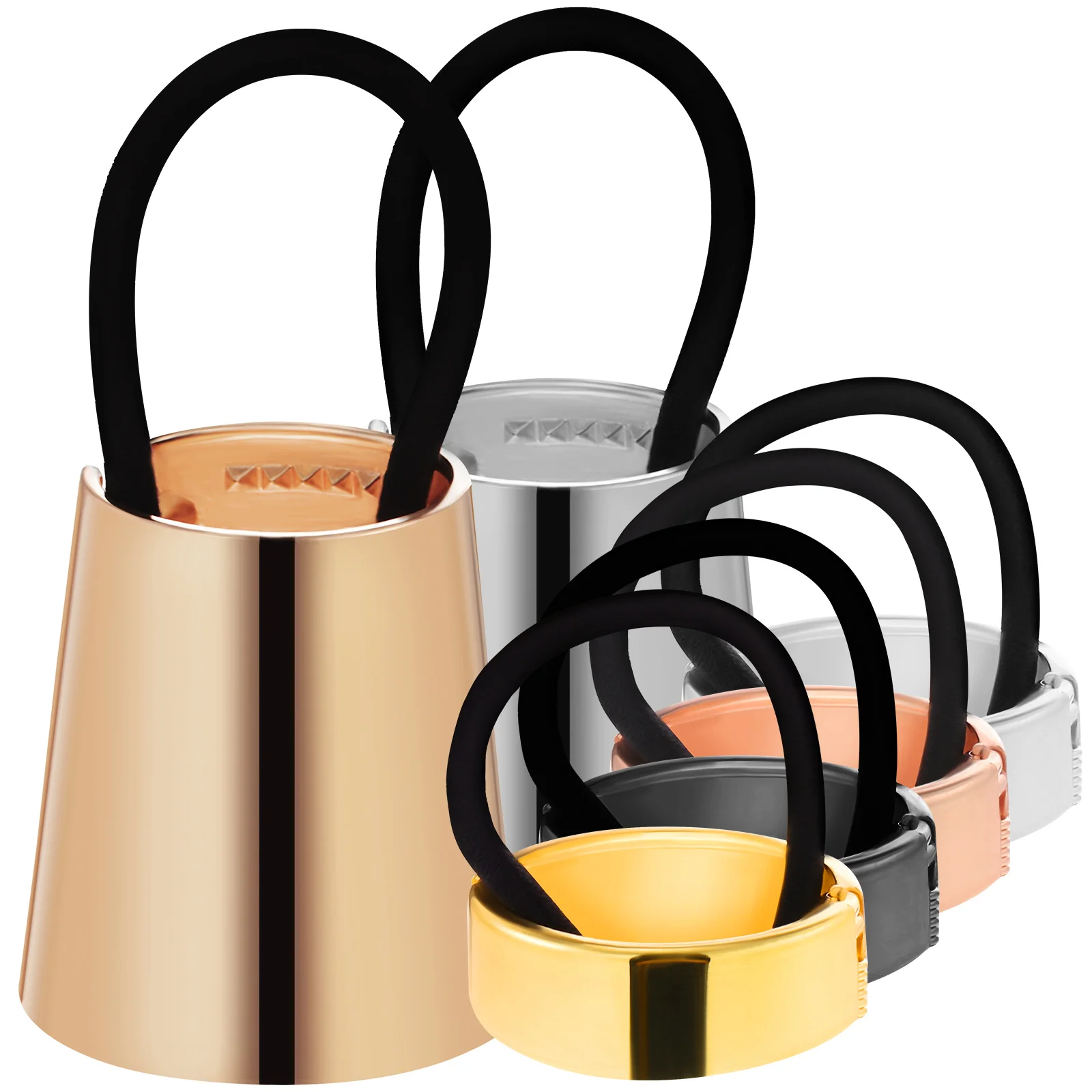 

6 Pcs Ponytail Hair Cuffs Tie Barrettes Thick Ropes Accessories Gold Clips Women Headband Girls