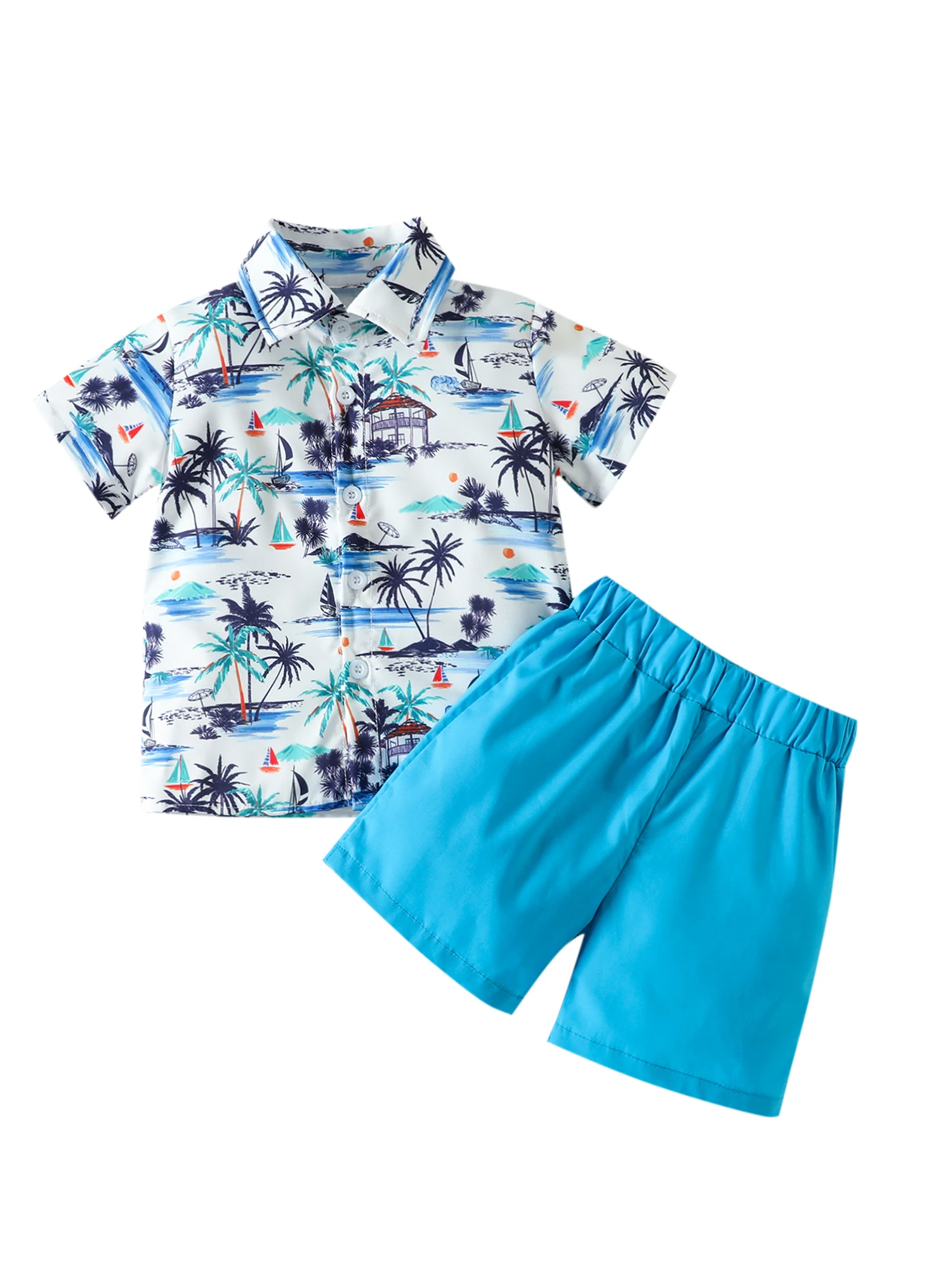 

Футболка с пуговицами и шорты на резинке для мальчиков