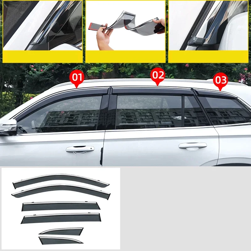 

Для Geely Monjaro KX11 2022-2024 Grand Koleos автомобильный внешний козырек вентиляционные шторы оконный козырек солнцезащитный козырек от дождя дефлектор аксессуары