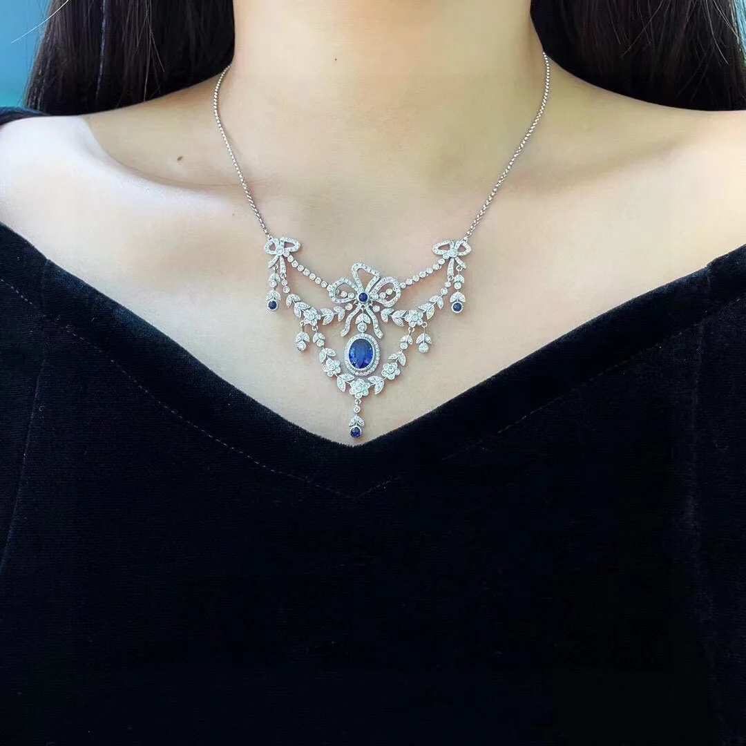 Оригинальные ювелирные изделия бриллиантовое ожерелье из 18-каратного белого