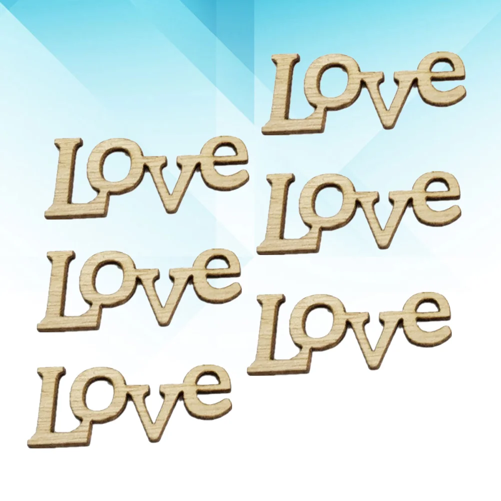 

50pcs Chips Hollow out Love Letters Valentine Ornaments DIY Gifts Pieces for Men Couple