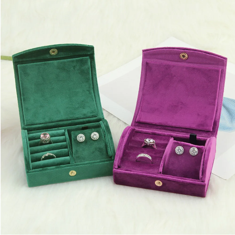 Luxury Velvet Jewelry Organizer Box Earring Necklace Rings Storage Case Display Wedding Packaging Boxes Best Gift