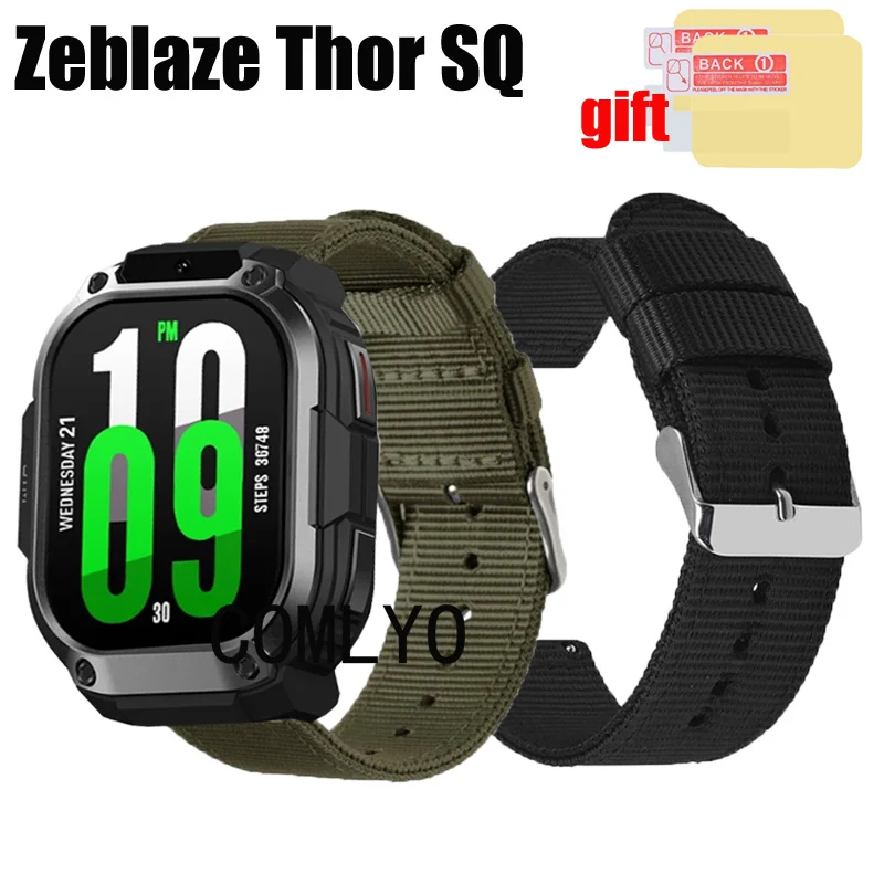 Браслет 3 в 1 для смарт-часов Zeblaze Thor SQ нейлоновая Защитная пленка экрана