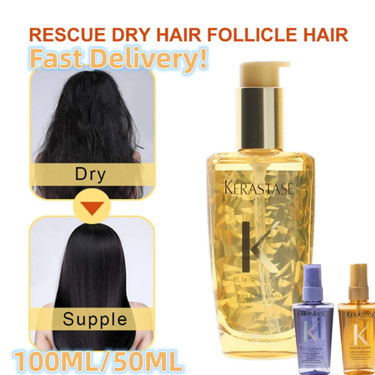 

100 Hair Care Essential Oil Dye Damaged Soft Anti-high Temperature Repair Cream Hair Care Nursing Bonding Oil Hair Care Free