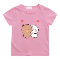 panda bear cartoon t shirt boy bubu and dudu cute tshirts100 cotton short sleeve girls print tees o neck kawaii top kids casual