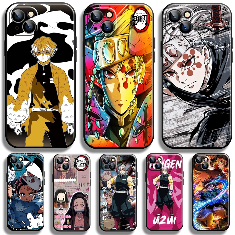 

Demon Slayer Uzui Tengen For Apple iPhone 13 12 11 Pro 12 13 Mini X XR XS Max SE 5 6 6s 7 8 Plus Phone Case Liquid Silicon