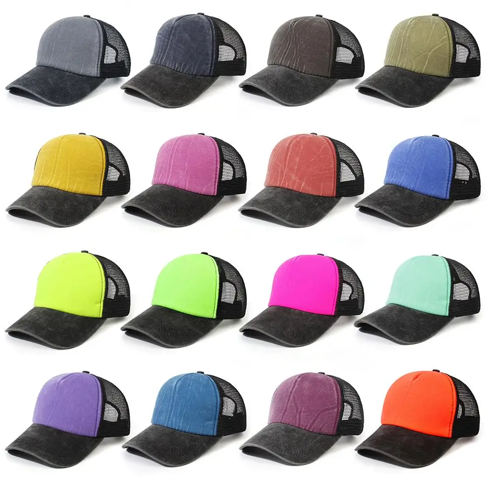 

Streetwear Hip Hop Adjustable Dad-Hat Trucker Cap Baseball Cap Snapback Hat Distressed Baseball-Cap