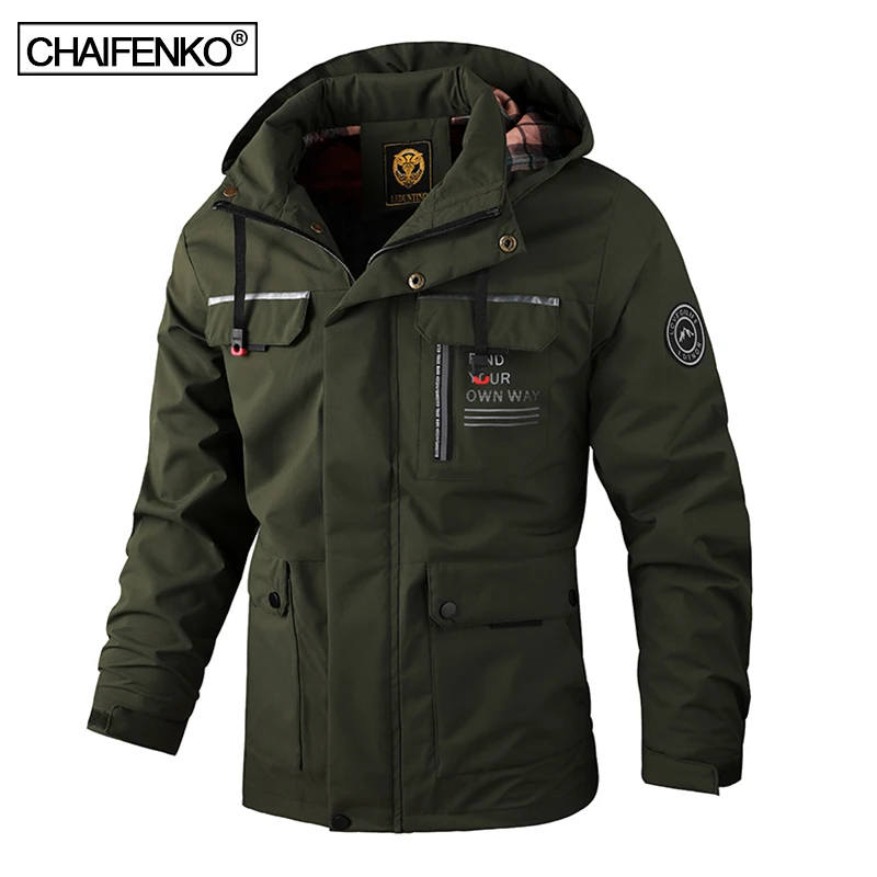 

Мужская ветрозащитная куртка со съемным капюшоном, весна-осень 2022