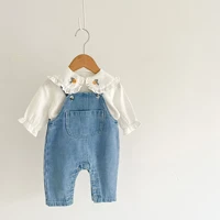 2022 new baby solid denim jumpsuit infant sleeveless romper autumn kids casual overalls cute boys overalls newborn clothes