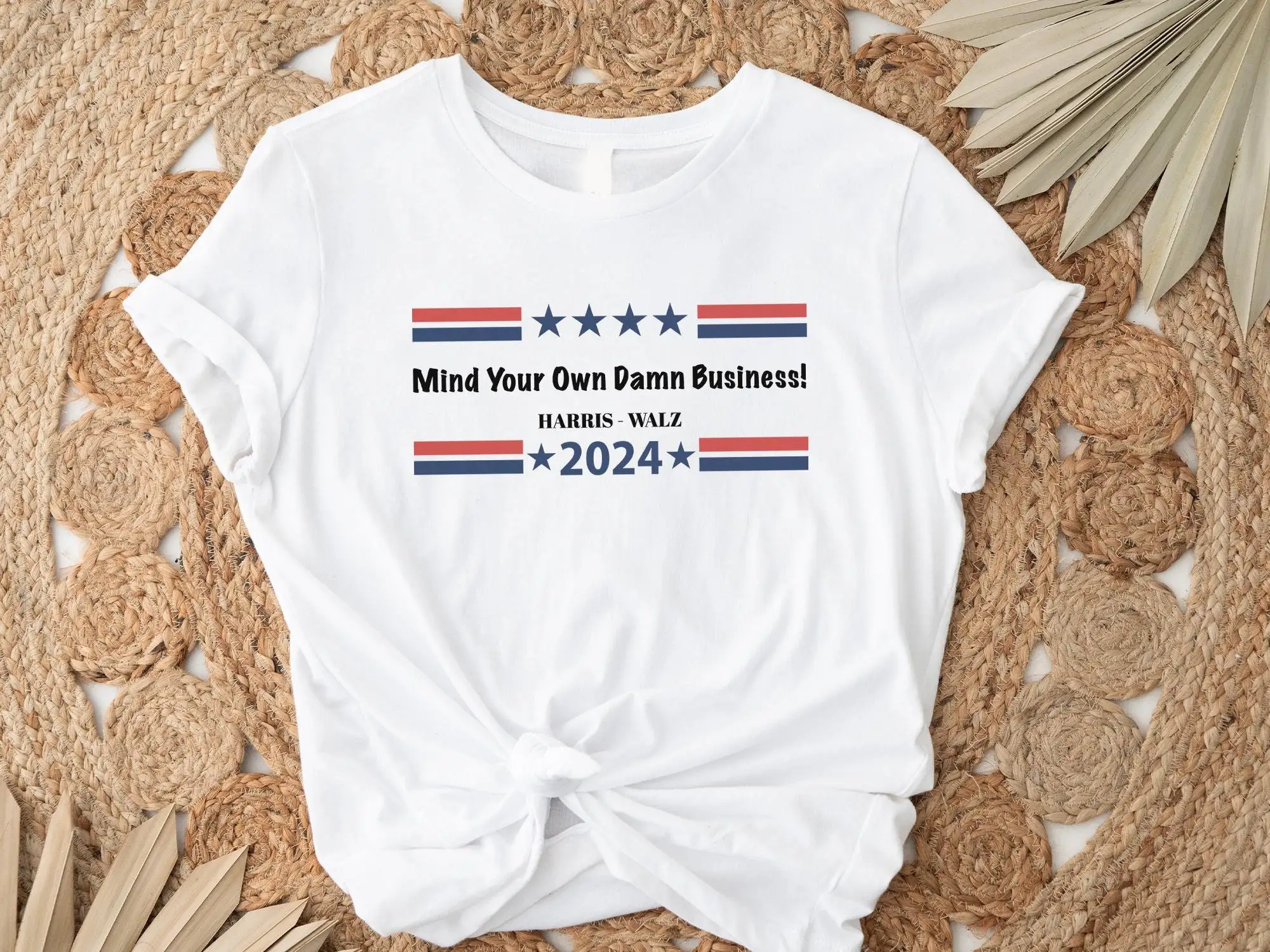 Футболка Harris Walz 2024 умшите свой собственный чертил бизнес-демократ голубая