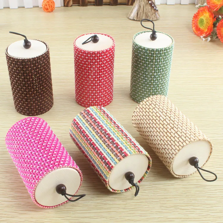 

Bamboo Wooden Cute Jewelry Box Firecracker Shape Ring Necklace Earrings Case Makeup Case Holder Storage Organizer