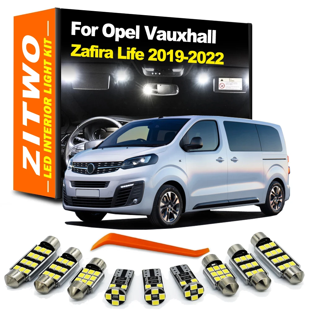 

12 шт., светодиодные лампы для салона Opel Vauxhall Zafira Life 2019 2020 2021 2022