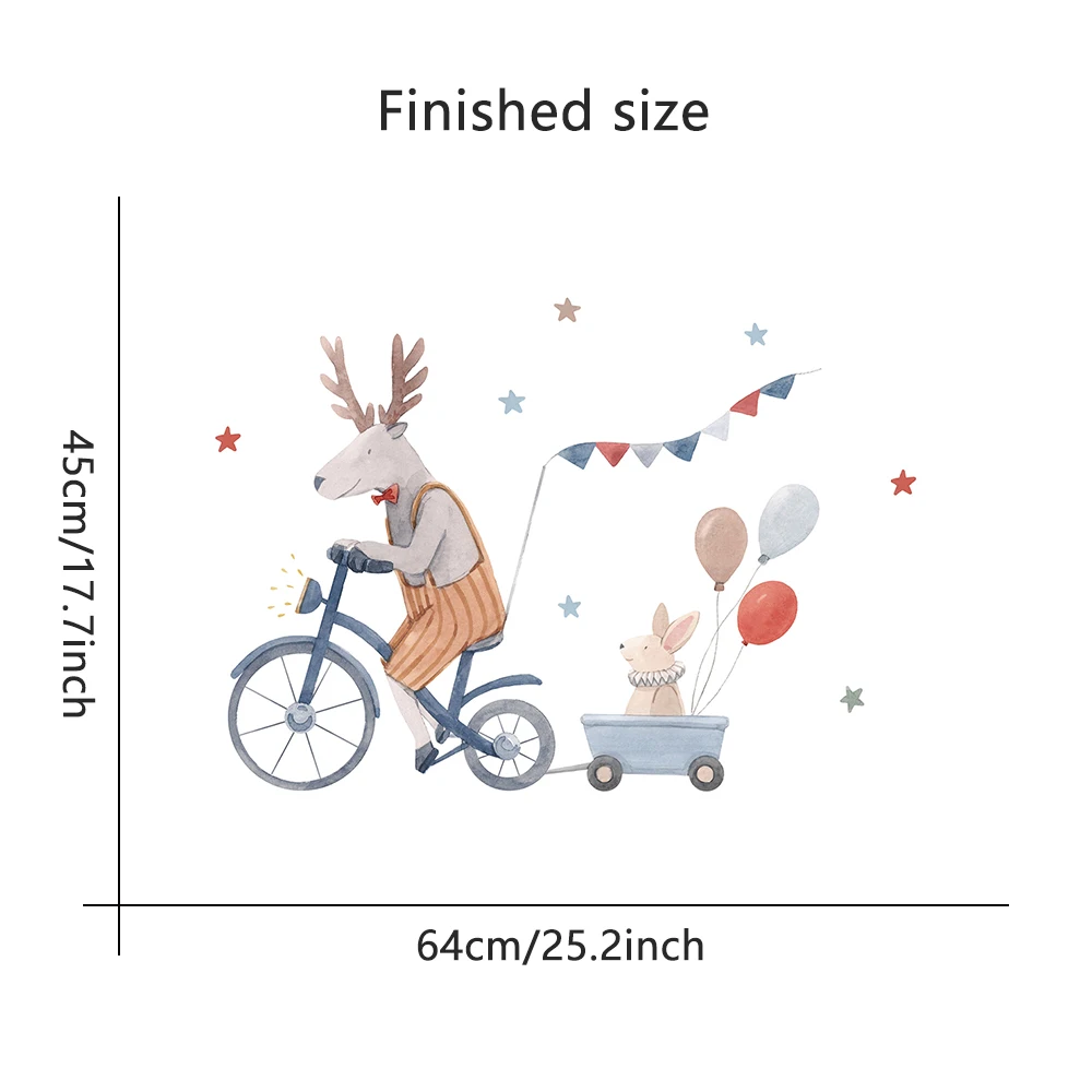 Съемные настенные наклейки Mr. Deer Biking для детской комнаты спальни двери окна Декор