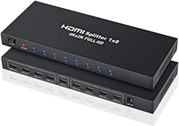 4k 1x8 hdmi splitter newcare one in eight out powered 8way hdmi splitter audio video distributor amplifier with charger