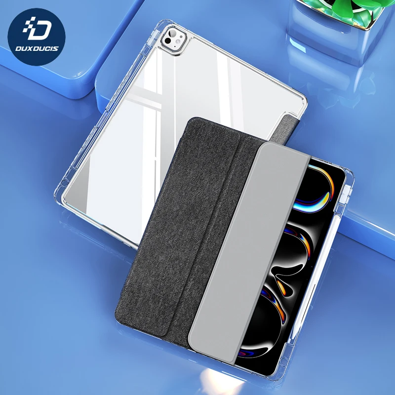 Чехол для iPad Pro 11 13 2024 Dux Ducis кожаный + мягкий прозрачный чехол из ТПУ складной