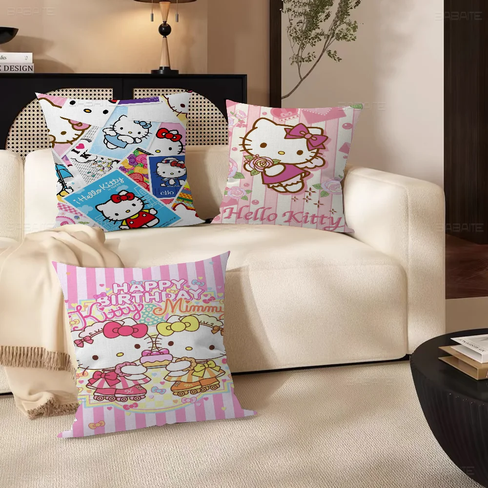 Kawaii K-Kitty Cartoon H-Hello Pillowcase Toon Gift Cushion Cover Bedroom Home Sofa Chair Seat Decor Pillow Case
