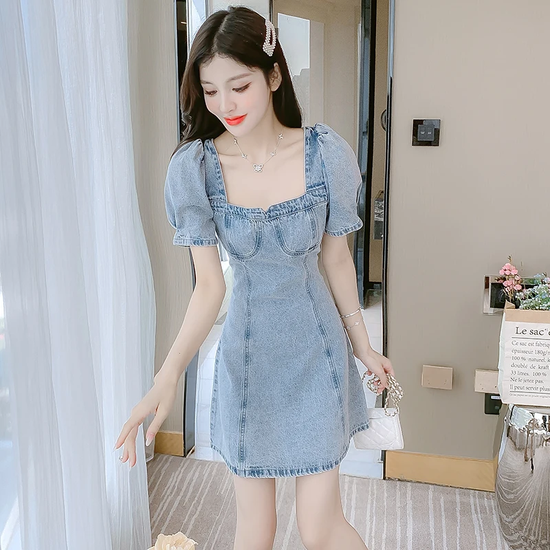 

COIGARSAM Women's Summer Dress 2022 New Vintage Thin High Waist Dresses Dropshipping