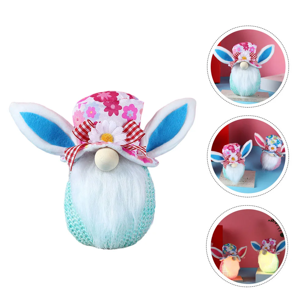 

Delicate Easter Doll Adornment Glowing Easter Doll Decor Rabbit Gnome Doll