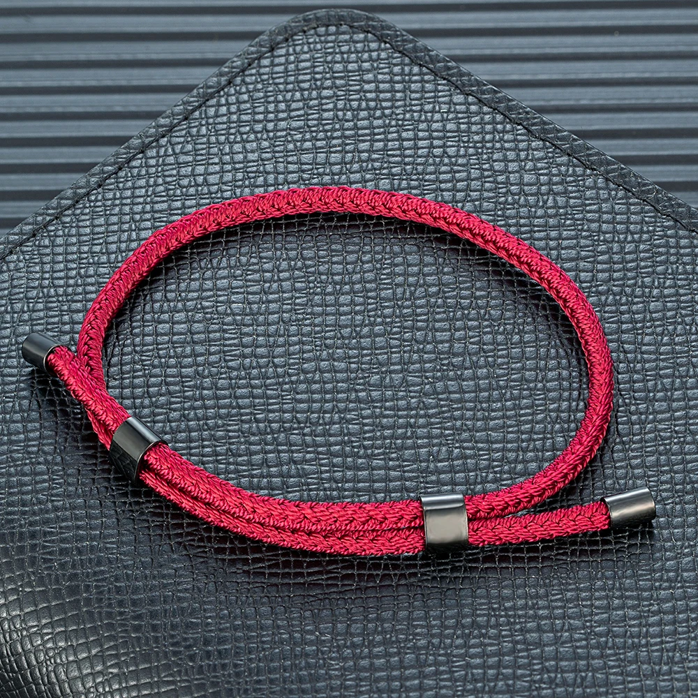 Очаровательный браслет из веревки для женщин и мужчин неувядающий регулируемый