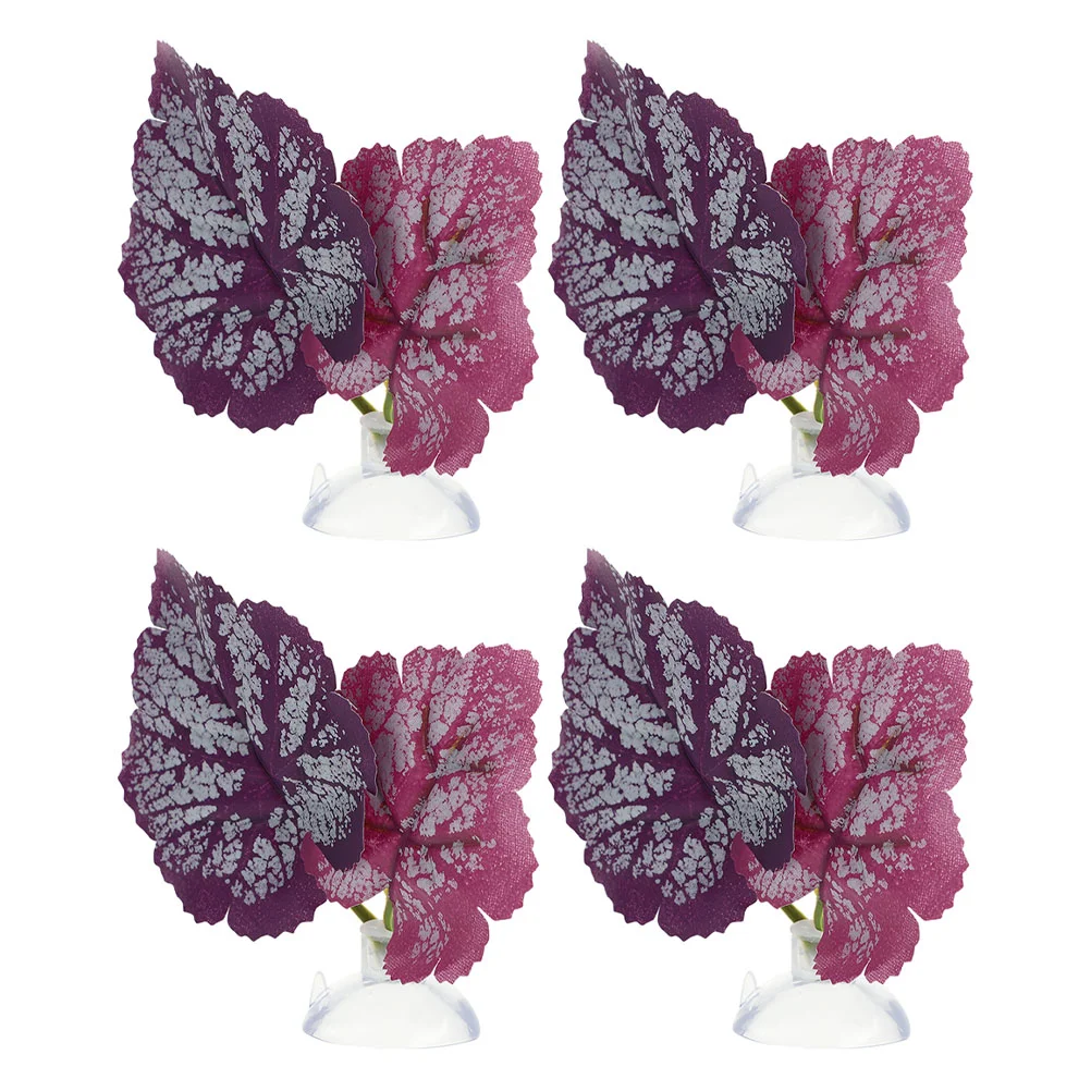 

4 Pcs Tank Multipurpose Plastic Leaf Fish Bowls Aquarium Habitat Animal Ornaments Betta Sucker Decorative