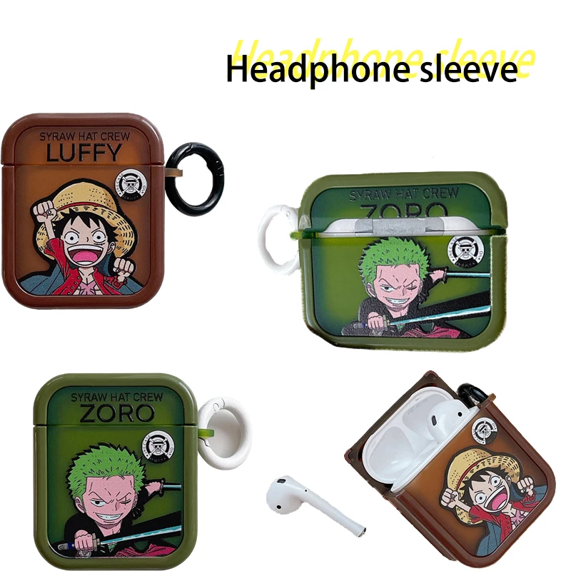

One Piece Headphone Case New Protective Monkey D. Luffy Roronoa Zoro Case Cartoon Anime Ins Bluetooth Wireless Kawaii Beautiful