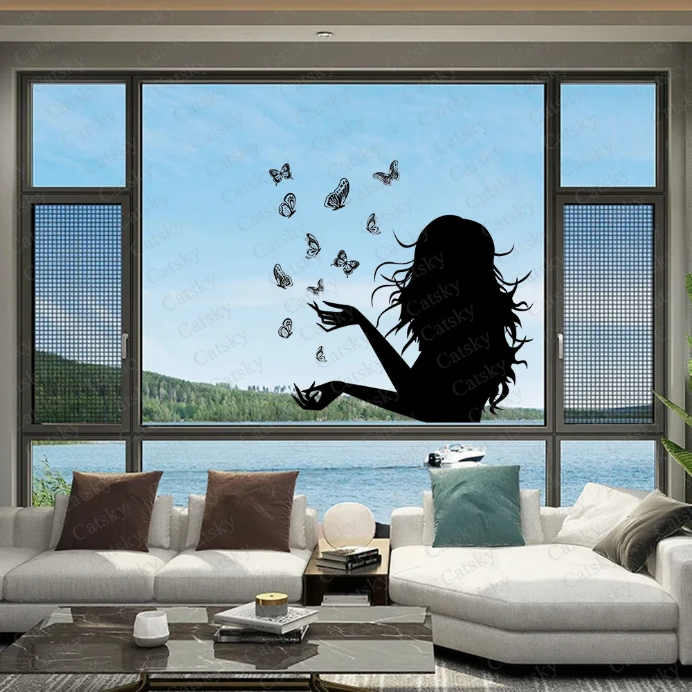 Девушка-бабочка Наклейки на окна наклейки стену фрески крышу украшение дома