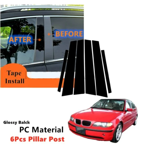 

6 шт., декоративная наклейка на автомобильное окно BMW 3 серии E46 E90 F30 G20