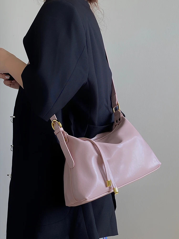 Женская розовая вместительная сумка-тоут новинка 2023 женская сумка через плечо из