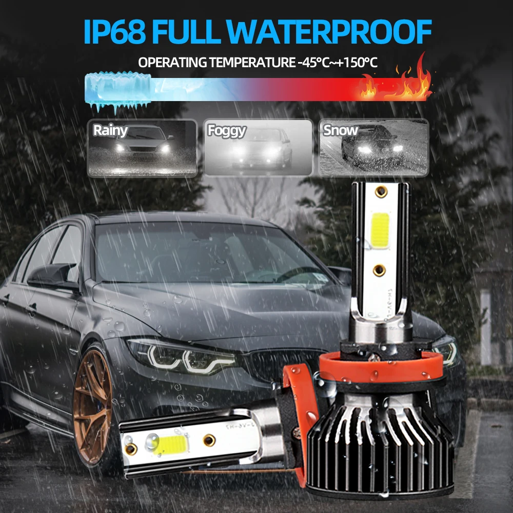 Лампа для автомобильных фар H4 светодиодный 6000 лм H11 автомобильная