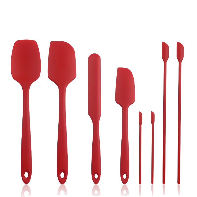 

Набор из 8 силиконовых шпателей, термостойкие кухонные принадлежности, слитные дизайнерские шпатели для антипригарной посуды